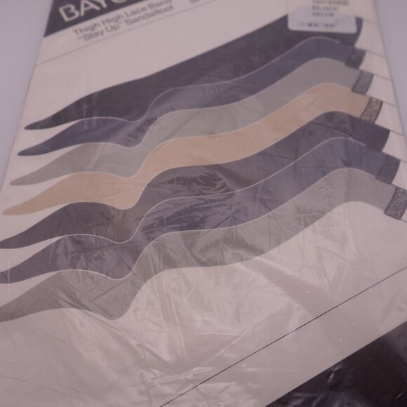 BAYCREST Thigh High Lace Band "Stay Up" Sandalfoot Average 9-10.5 Black - Picture 2 of 13